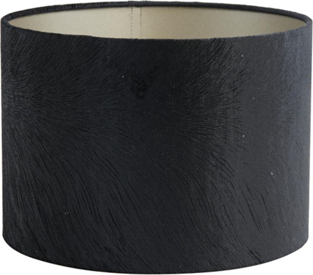 Light & Living - lampenschirm - Lubis - schwarz - textil - Ø 20cm - E27 - 2220547