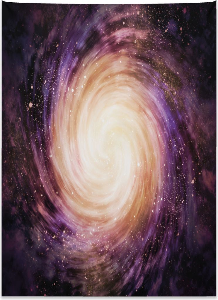 Abakuhaus Galaxis Wandteppich, Verführerisches Raumloch aus Weiches Mikrofaser Stoff Kein Verblassen Klare Farben Waschbar, 110 x 150 cm, Beige Sc...