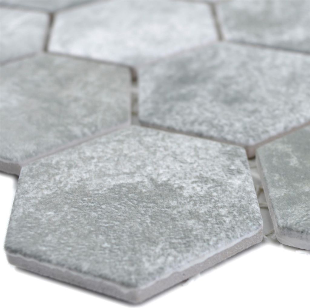 Keramikmosaik Comtessa Hexagon Zementoptik Dunkelgrau Produktbild 