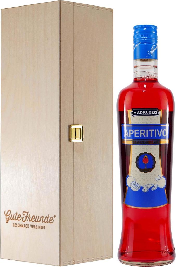 Madruzzo Aperitivo -alkoholfrei- mit Geschenk-Holzkiste Produktbild 