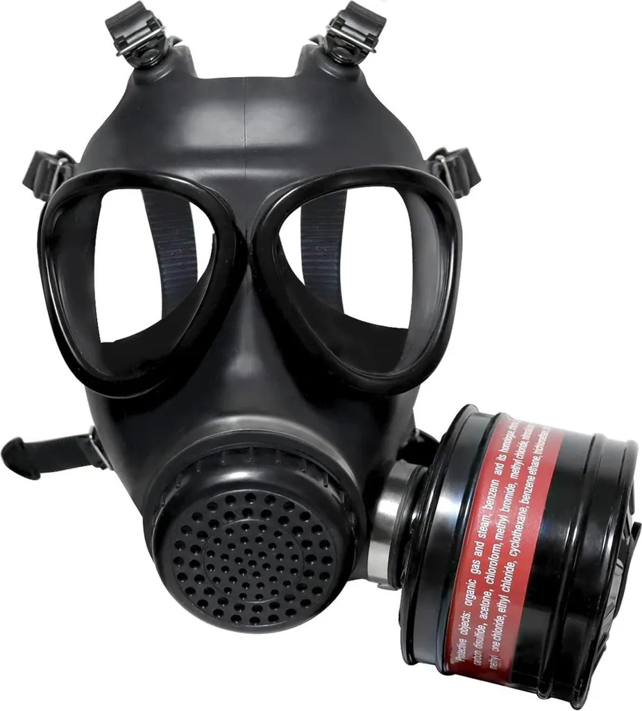 Masque intégral à charbon actif 40 mm anti-gaz pour produits chimiques