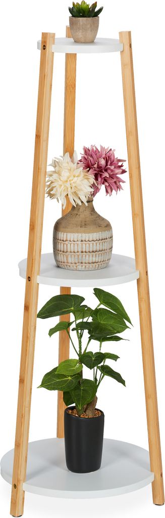 relaxdays Pflanzenständer mit 3 Ablagen Produktbild 1