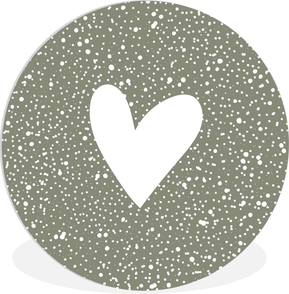 MuchoWow Rundes Wandbild - Runde Bilder Herz - Design - Liebe Ø 90 cm Kreis Wanddekoration Kunststoff - Wandkreis - Wandschmuck - Wand-Kreis - W...