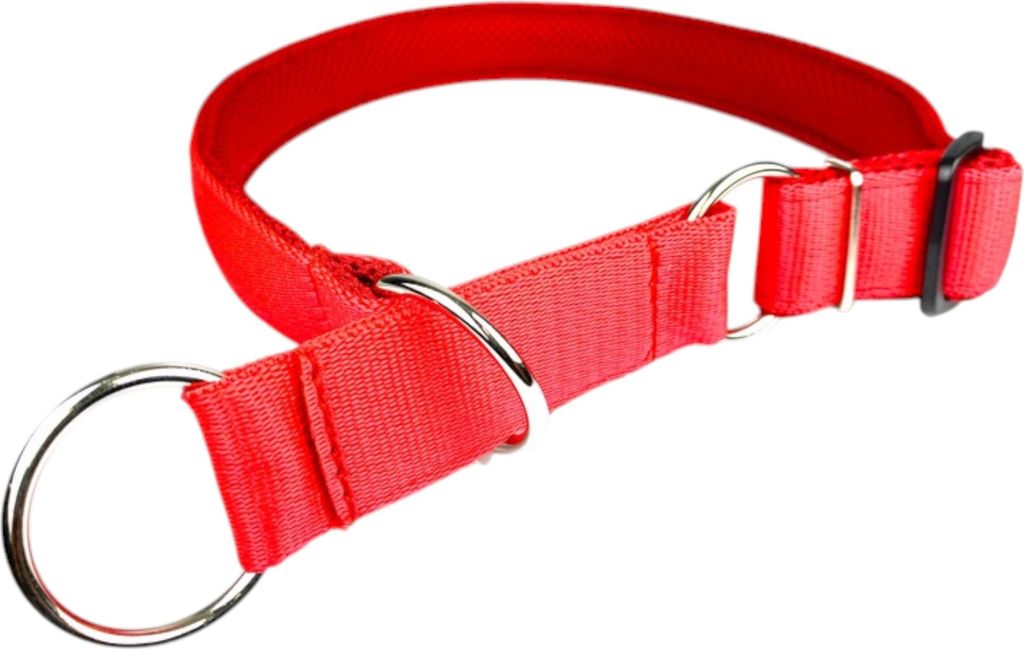 Hundehalsband Zugstopphalsband 25 mm Rot Anti-Zug-Halsband Verstellbar Gepolstert Weiches Nylon