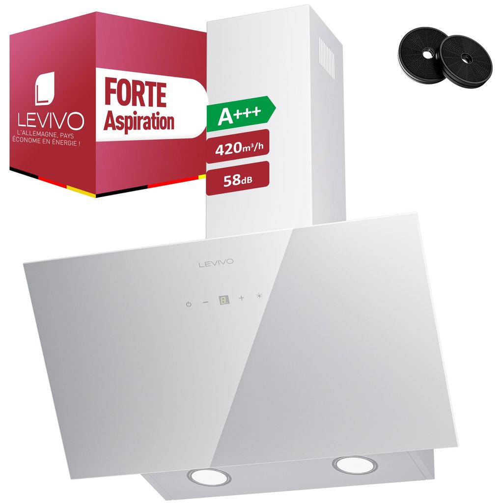 Hotte aspirante sans cadre LEVIVO A+++ 60 cm en mode Image du produit 