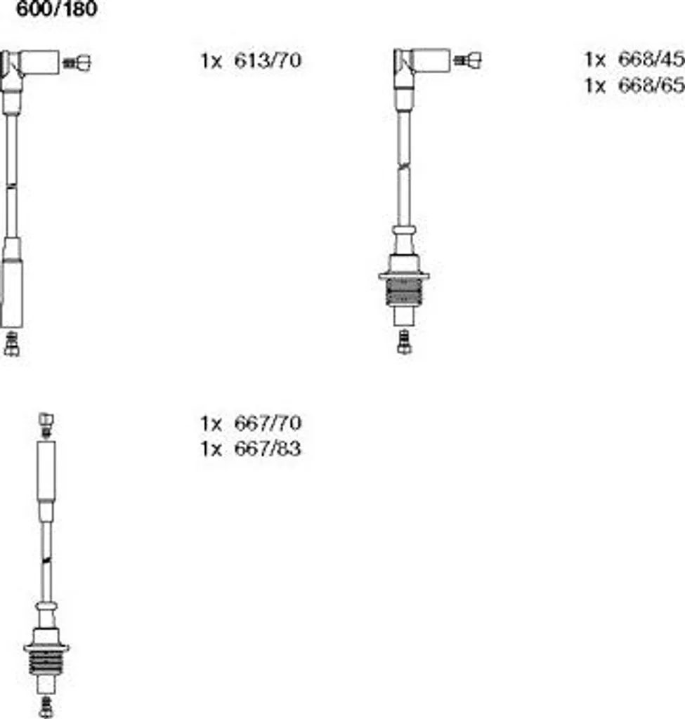 Rinascita Peugeot 309: Set Cavi Accensione BREMI 600/180 (OE 95659598)
