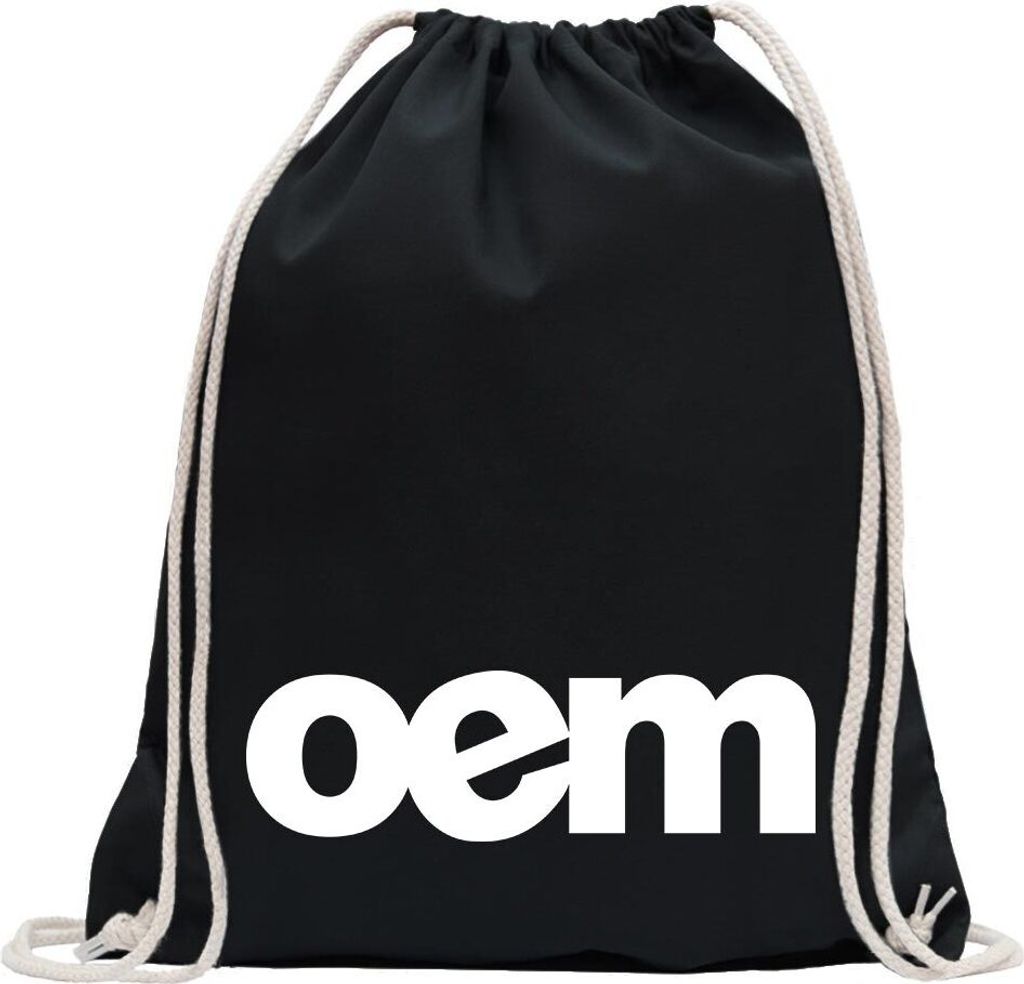 Kiwistar - Turnbeutel - schwarz - OEM Motiv 2 - Fun Rucksack Sport Beutel Gymsack Baumwolle mit Ziehgurt