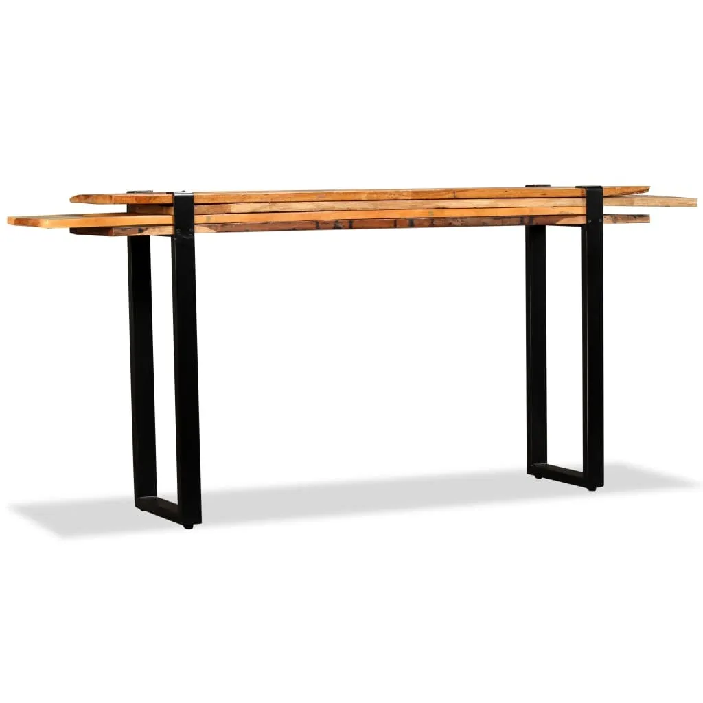 Table console en bois recyclé avec longueur réglable pour petit séjour