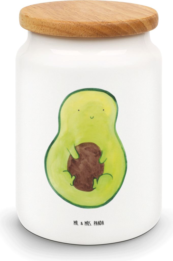 Mr. & Mrs. Panda behälter Avocado Kern - Weiß - Geschenk, Vorratsbehälter, Veggie, glücklich, zuckerdose, Keksdose, Aufbewahrungsdose, Pflanze,...