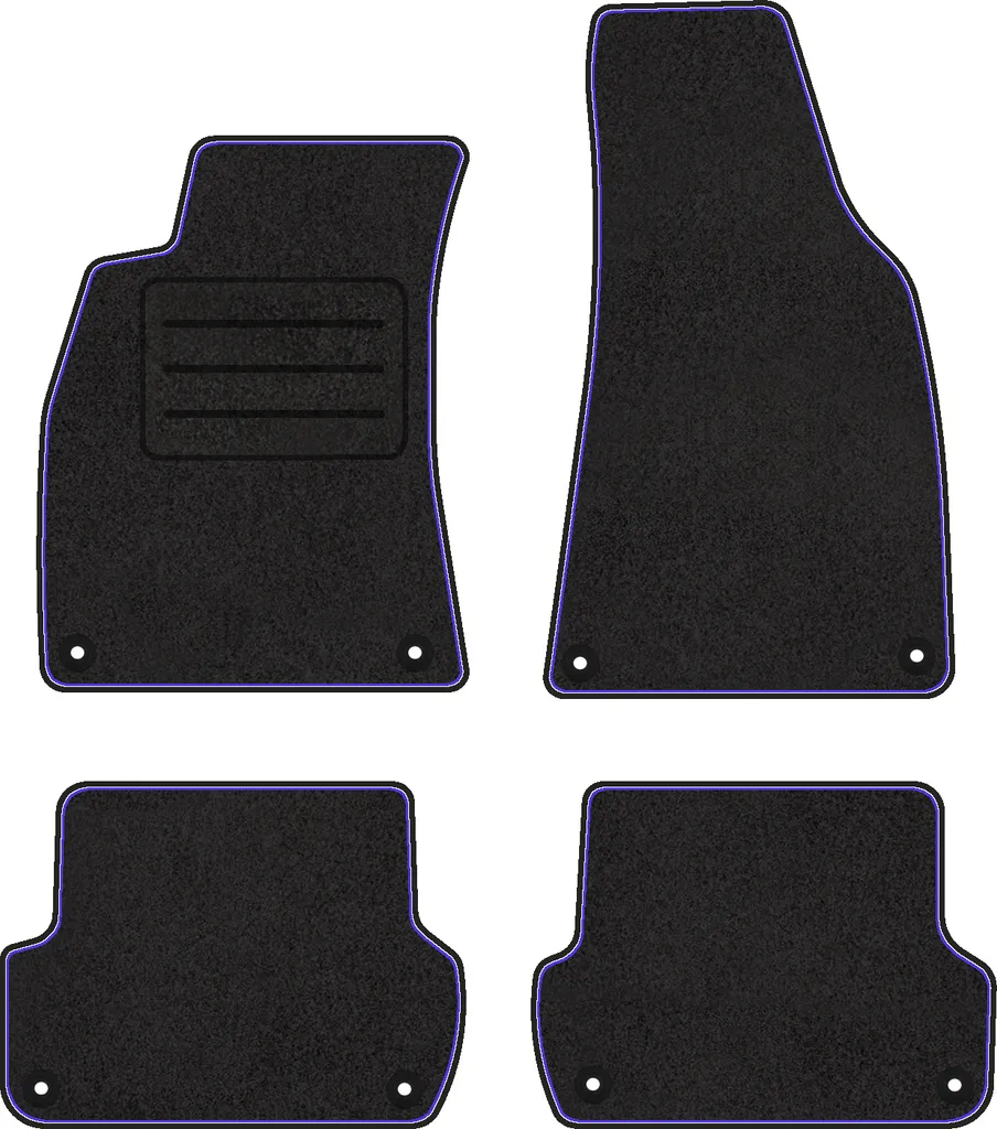 Tappetini per auto neri per Audi A2 2000-2005 8Z con pelle