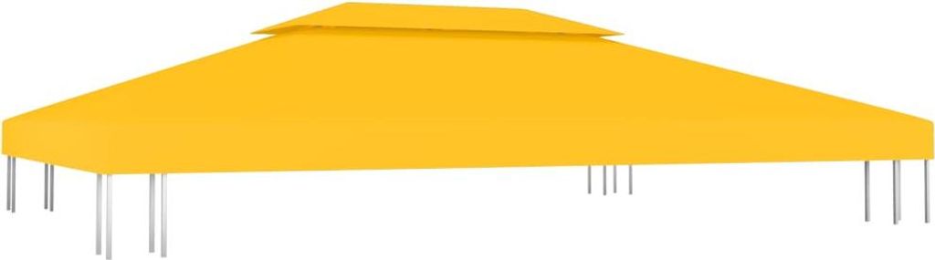 vidaXL Pavillon-Dachplane mit Kaminabzug 310 g/m² 4x3 m Gelb
