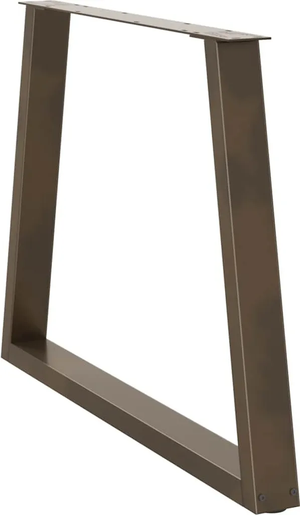 vidaXL Gambe del tavolo da pranzo a forma di V 2 pezzi in acciaio naturale 90x(72-73,3) cm acciaio - 3