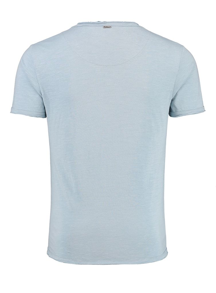 KEYLARGO Herren V-Neck T-Shirt – Mit Brusttasche | 100% Baumwolle | Lässiger Used-Look | Für Freizeit & Alltag