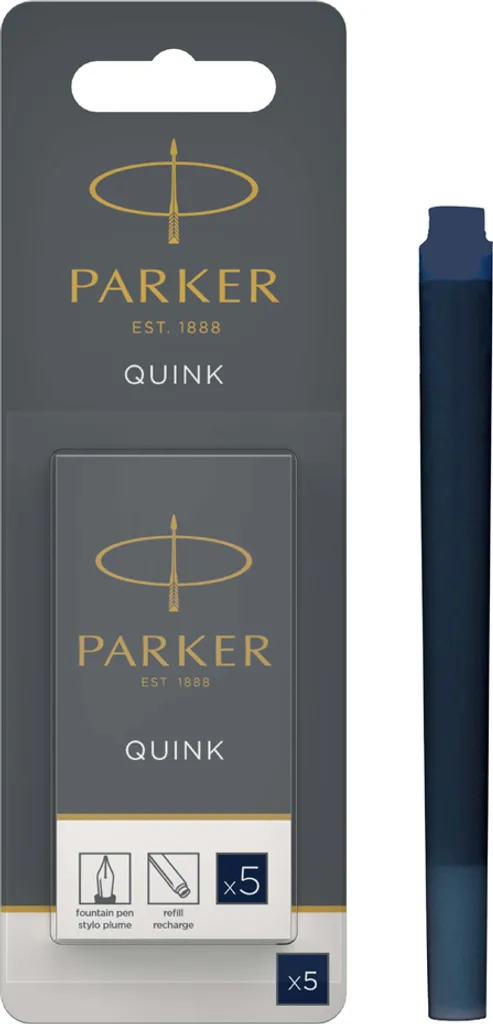 Set 5 Cartucce Parker QUINK 1950404 Blu-Nero | Ricambi Stilografica