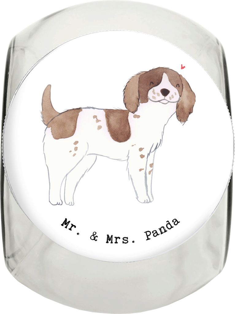Mr. & Mrs. Panda Dose English Springer Spaniel Moment XL 2000ml - Weiß - Geschenk, Aufbewahrungsdose, Leckerli Glas Hund, Keksdose, glasbehälter,...