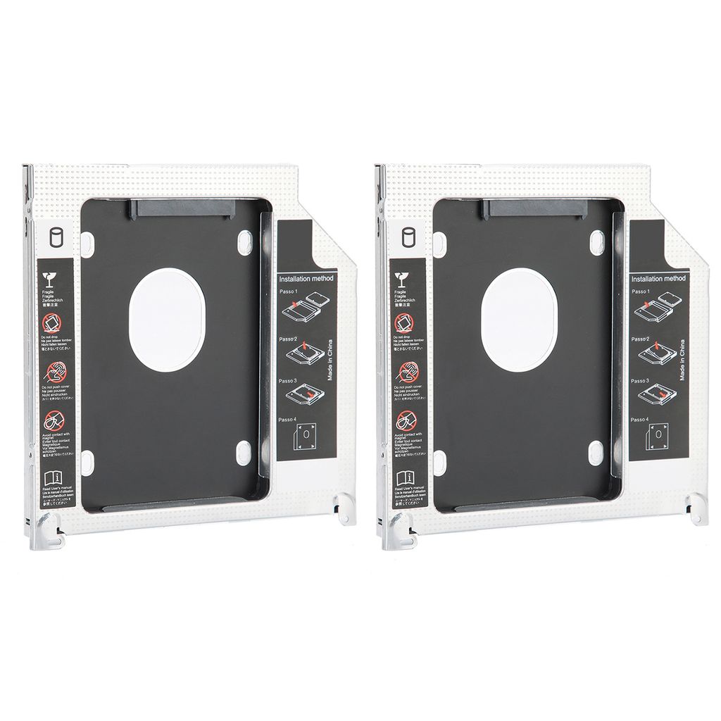 2 Stück SSD/HDD-Einbaurahmen für optisches Laufwerk/DVD-Adaptergehäuse 9,5 mm mit 3-Wege-Schutzschalter (nicht für Festplatten)