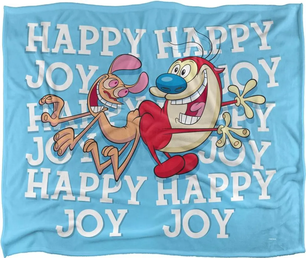Couverture Anti-Froid Ren & Stimpy Soyeuse TV24952 Happy Happy Joy Joy Doux
