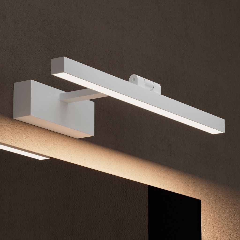 doporro LED Badezimmerleuchte Sandweiß 40cm - 9W Spiegellampe 4000K (Neutralweiß) - Stylische Wandleuchte für Badbeleuchtung Strahlenschön