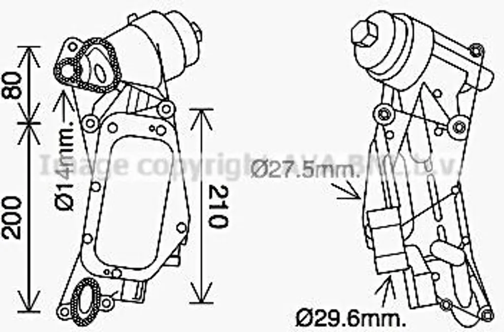 Refroidisseur d'huile PRASCO OL3684H pour Opel Astra J et Insignia A