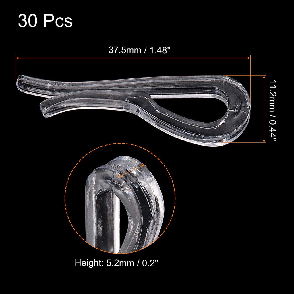 30 Stš¹ck 1,48 Zoll U-Form Alligator Clip, Hemd Clip, W?scheklammern fš¹r Socken, Hosen, Krawatten, Hemden, Kleidungsstš¹cke, Transparent