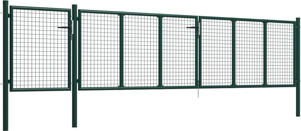 vidaXL Ocelová zahradní brána 500 x 100 cm Zelená Obrázek produktu 