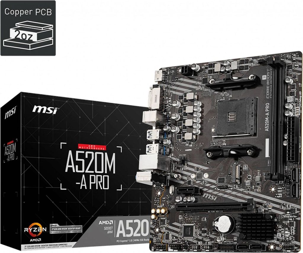 MSI A520M-A PRO - Mainboard - mATX Produktbild 