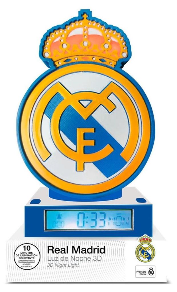 3D budík s lampičkou s motívom Real Madrid Obrázok produktu 