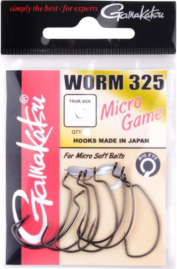 Gamakatsu Worm 325 Micro Game - 8 Offset Haken, Größe:8