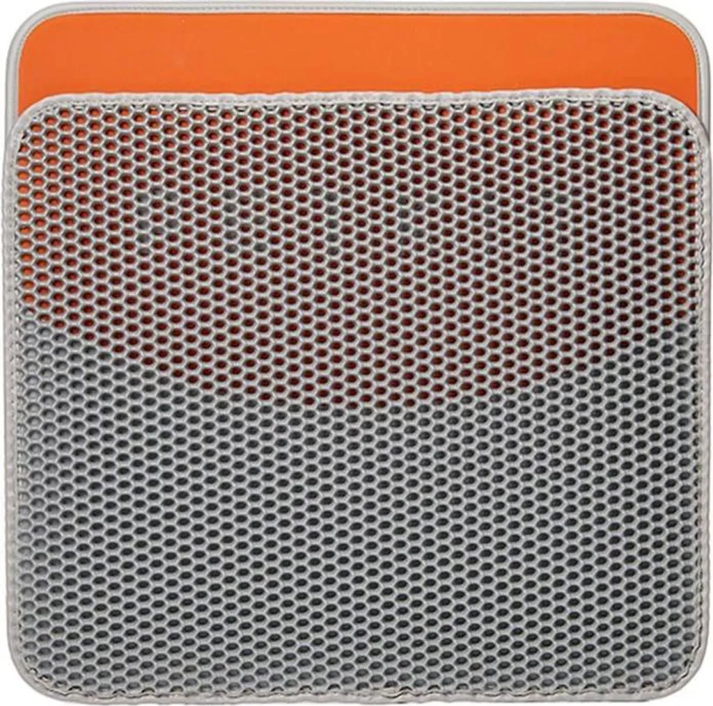 Tappetino PETKIT per lettiera gatti, antiscivolo, impermeabile, 55 x 55 cm, grigio e arancione, per PURAMAX e Pura X