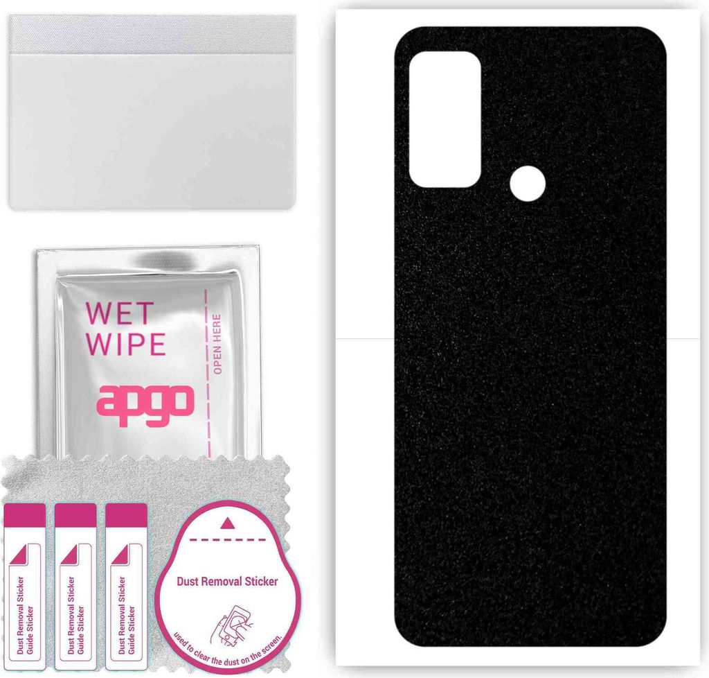apgo Rückseite Schutzfolie, Skin, kompatibel mit Wiko Power U30, Hinten Displayschutzfolie aus Vinylfolie, kratzfest, einfache Montage - Mattschwarz