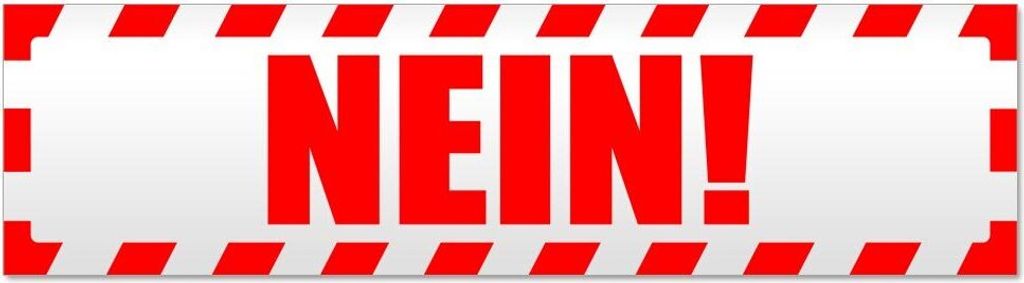 Kiwistar Nein! Gestreift Magnetschild Schild magnetisch - 30cm Rot - Magnetfolie für Auto PKW Kfz