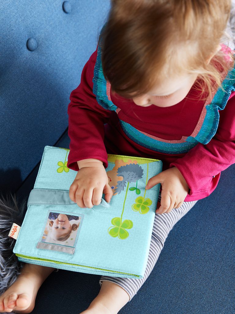 2 Stoff-Fotoalben Für Babys – 18×14×2 Cm, Mit Fototaschen Und Sicherheitsspiegel