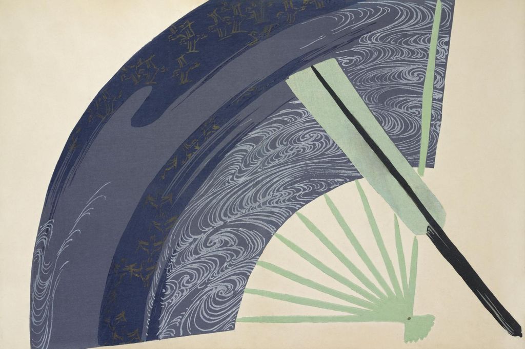 Plakat 91,5x61cm Fan, Japanischer Vintage Sekka für das Wohnzimmer