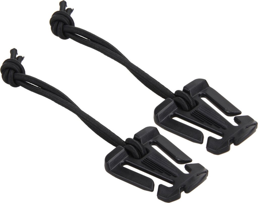 2 Stücke Hängende Schnalle Rucksack Taktische Ausrüstung Clip Langlebige Leichte Elastische Seilschnalle für Outdoor Camping-Schwarz