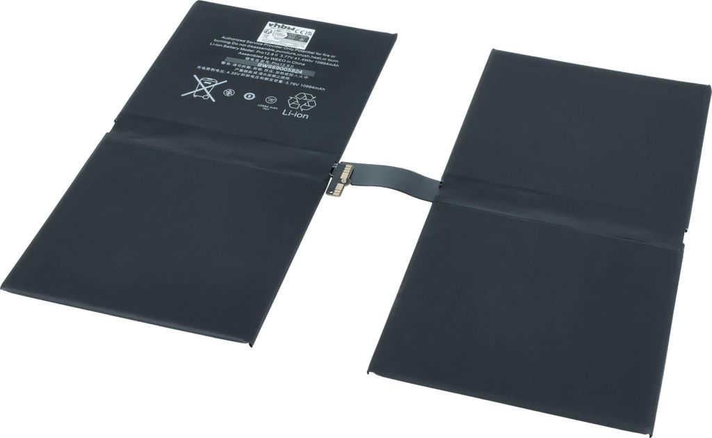 vhbw Akku kompatibel mit Apple IPAD PRO 12.9 2ND GEN, IPAD PRO 12.9 2017 2ND GEN, A1821, A1671, A1670 Tablet Pad (10994 mAh, 3,77 V, Li-Ion)