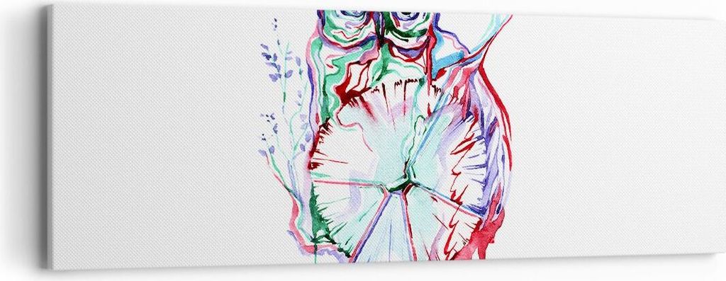 Bild auf Leinwand - Leinwandbild - Eule intelligent Geschöpf Kinder - 90x30cm - Wand Bild - Wanddeko - Leinwanddruck - Bilder - Kunstdruck - Wandd...