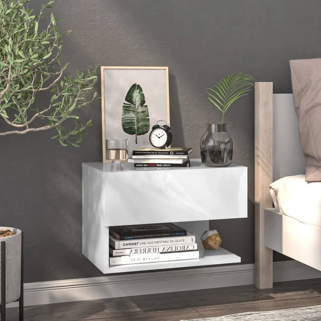 Table de nuit murale pour lit haut, chevet suspendu blanc vidaXL