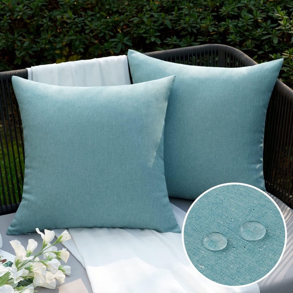 Wasserdichter Outdoor-Kissenbezug, Sofakissen, wasserabweisendes Dekokissen, Polyester-Kissenbezug für Garten, Sofa, Wohnzimmer, Bett, 2er-Set, 40...