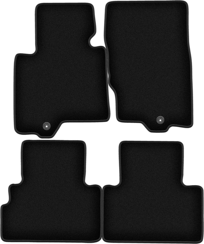 Wielganizator Velours-Autoteppiche – passend für Infiniti QX70 (SUV, Bj. 2008-2017) – schwarz, passgenau, mit Befestigungen set 4 Stk.