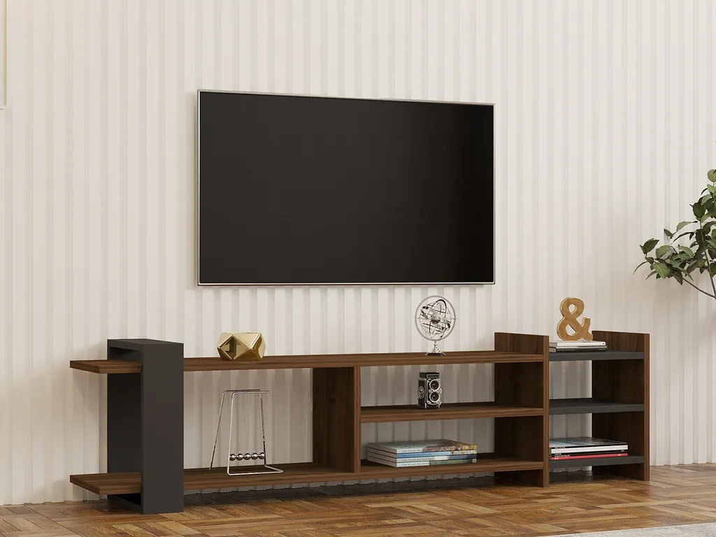 Mobile TV Zeyna-ZeynaPUQ 156x40x30 Noce Antracite Skye Decor
