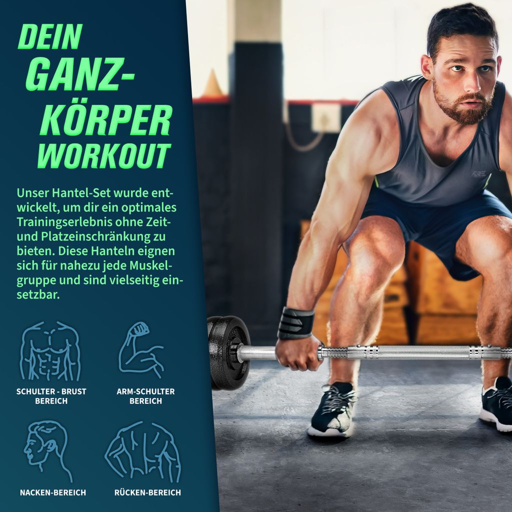 RE:SPORT® Sada litinových činek 30 kg činky Sada činek Obrázek produktu 6