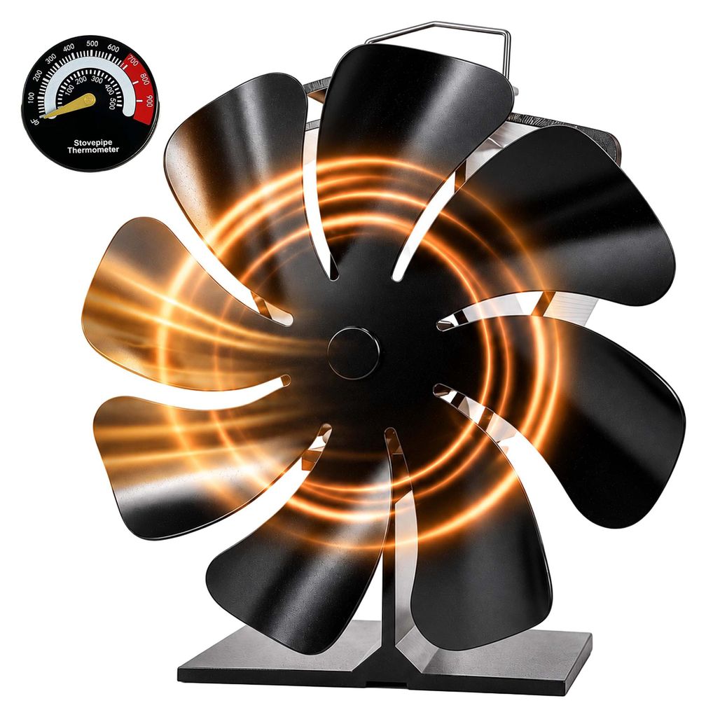 Ventilatore per stufa Relaxdays, senza alimentazione Immagine del prodotto  Immagine generata dall'IA