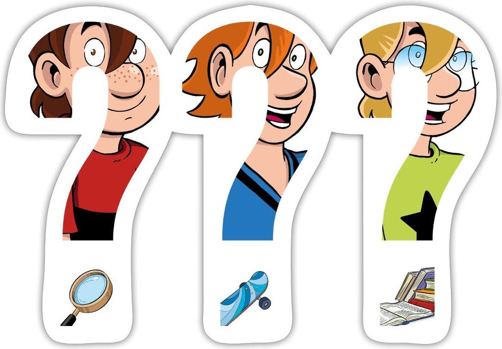 Spreadshirt Die Drei Fragezeichen Kids Silhouetten Sticker Aufkleber, 10 x 10 cm, Mattweiß