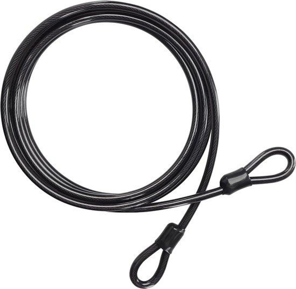 Famanu Kabelschloss 4,5 m – 10 mm dick, flexibles, schwarzes Stahlkabel mit doppelten Schlaufen