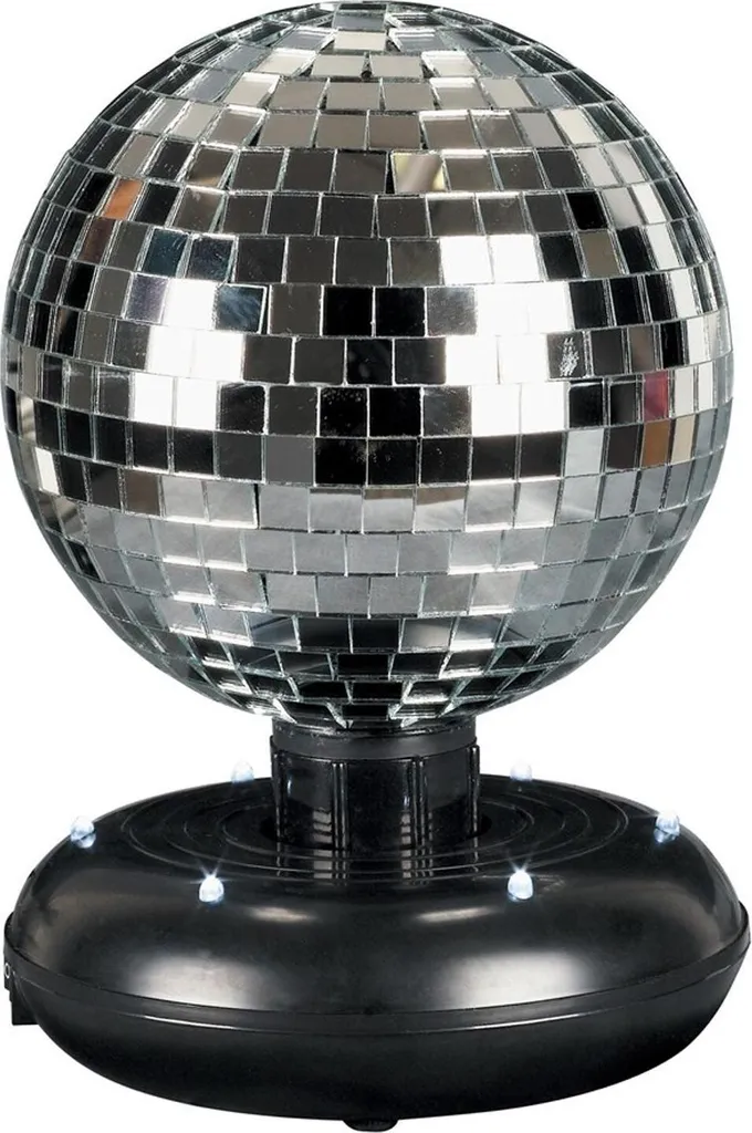 Boule de Disco LED Miroir 15cm - Éclairage Rotatif à Facettes Verre