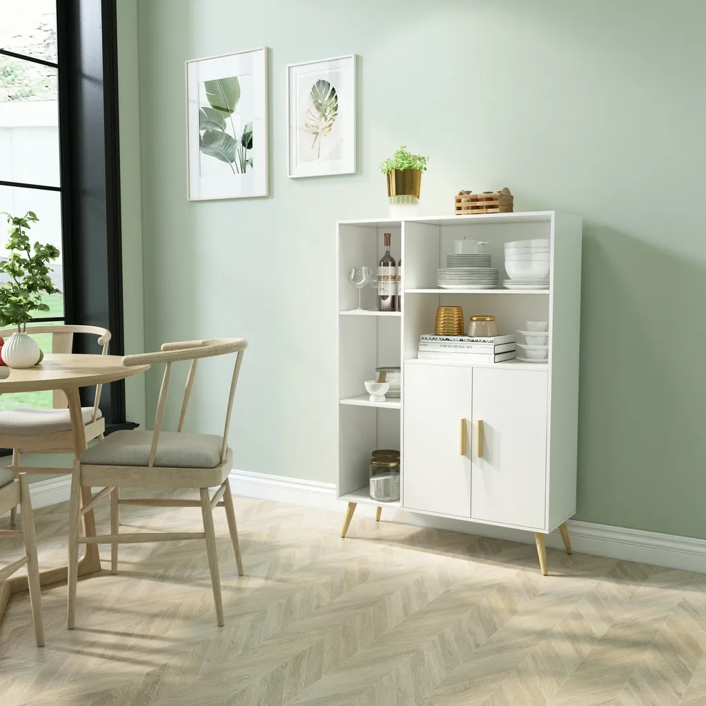 Commode de Rangement Moderne avec Séparateurs Réglables en Bois