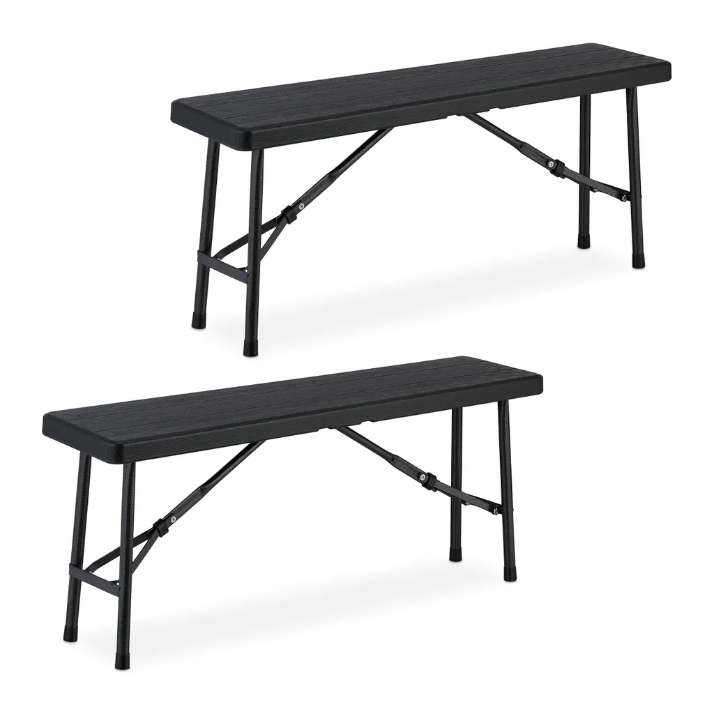 Panche Relaxdays in Legno per Giardino e Terrazzo - Set 2 Pezzi