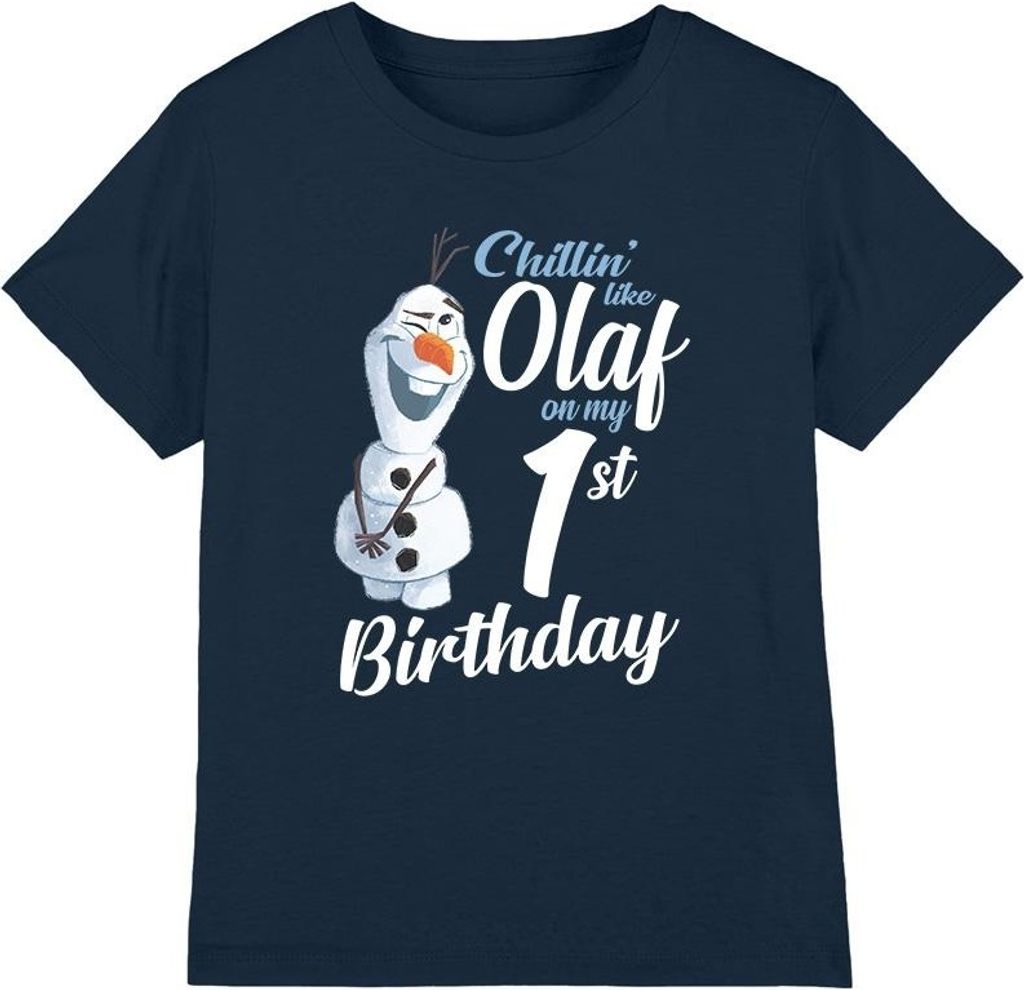 Frozen - "Chillin Like Olaf" T-Shirt für Kinder - 1. Geburtstag TV3649 (152-158) (Marineblau)