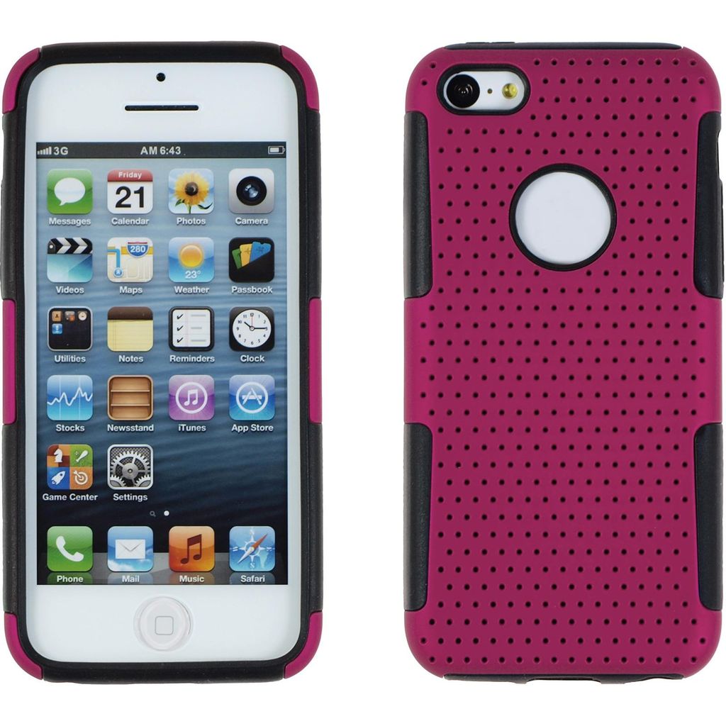 PhoneNatic Apple iPhone 5c Hülle pink Hard-case für iPhone 5c + 2 Schutzfolien