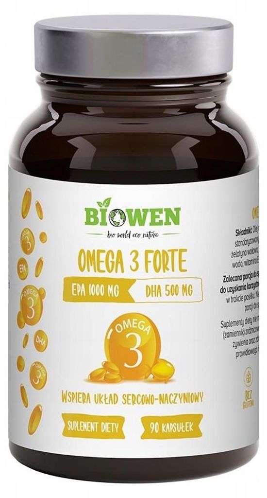 Suplement diety Biowen Omega 3 Forte 1000 mg EPA 500 mg DHA 90 kapsułek